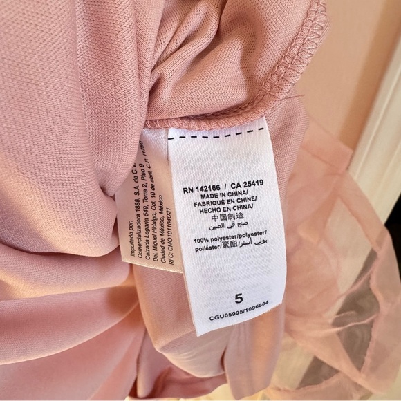 NWOT Organza Tiered Ruffle Pink Dress Size 5 Dress Up Girly Tutu Ruffle Princess - Picture 4 of 6